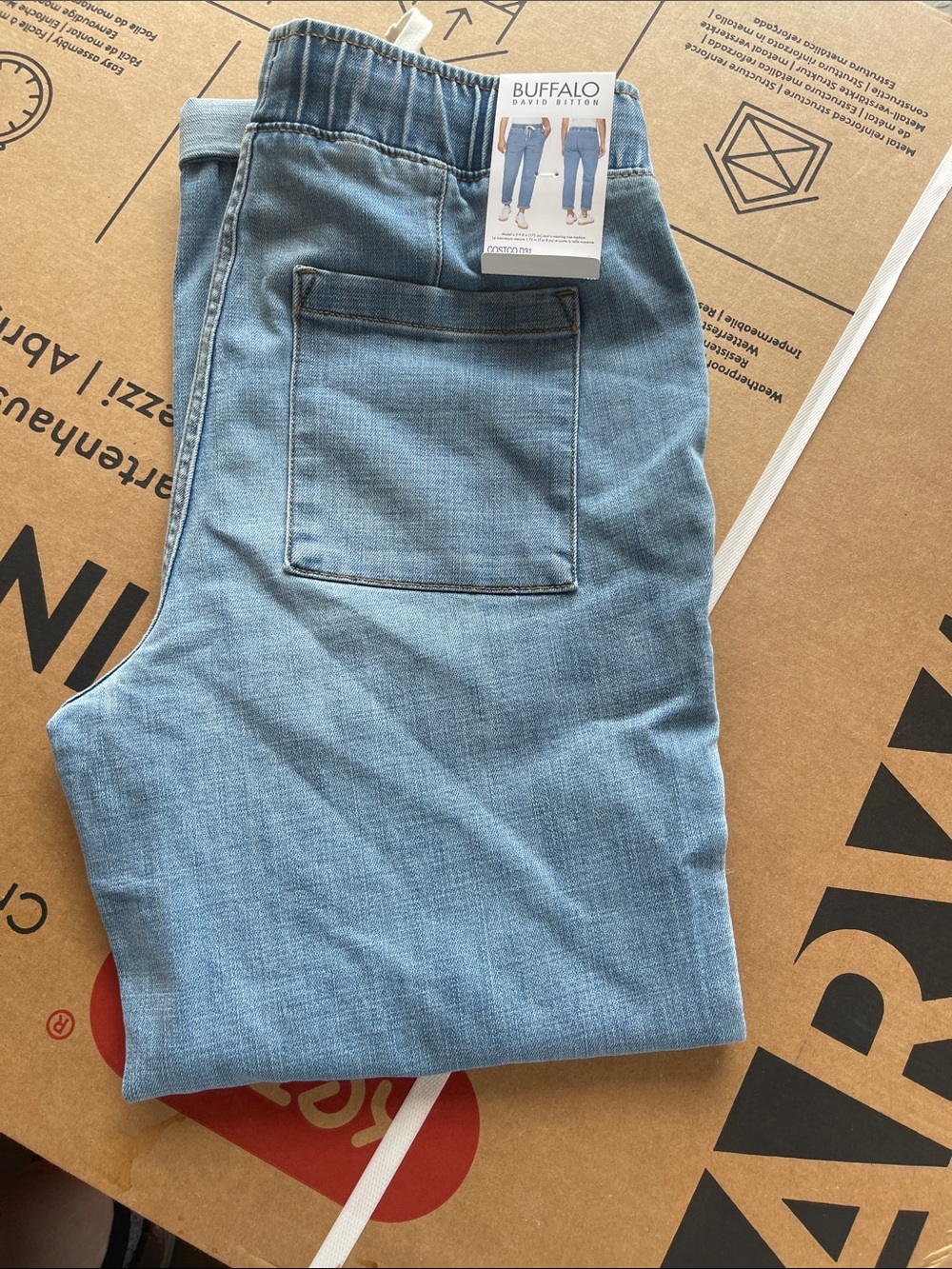 Buffalo David Bitton Men's Light Blue Relaxed Denim Joggers